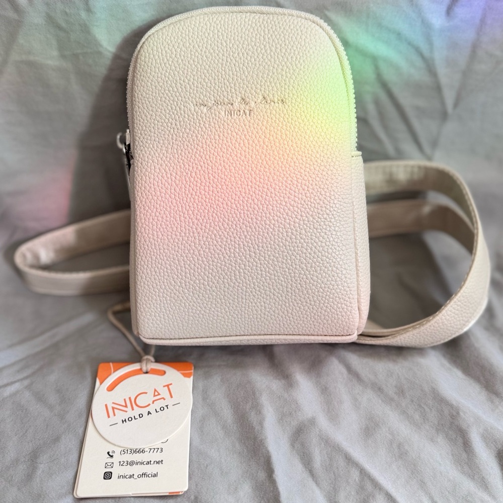 NEW✨ White Shoulder Bag Inicat Brand NEVER USED! SO cute and fits large phone